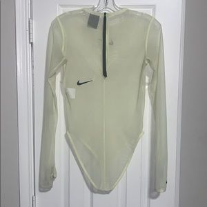 Nike sheer long sleeved bodysuit with thumbholes